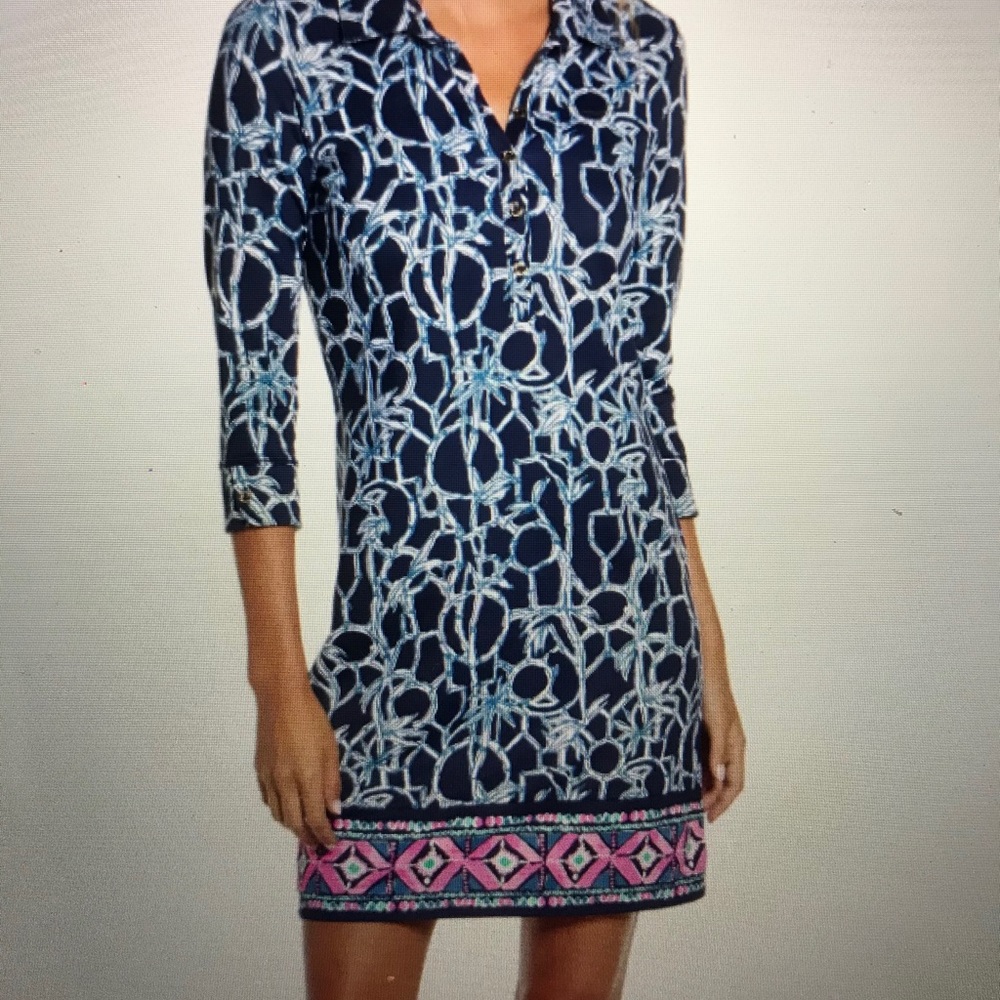 Ansley Polo Dress in High Tide Lucky Bamboo